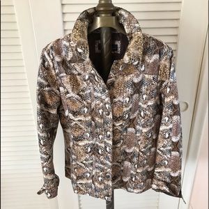 Susan Graver faux snakeskin lined jacket